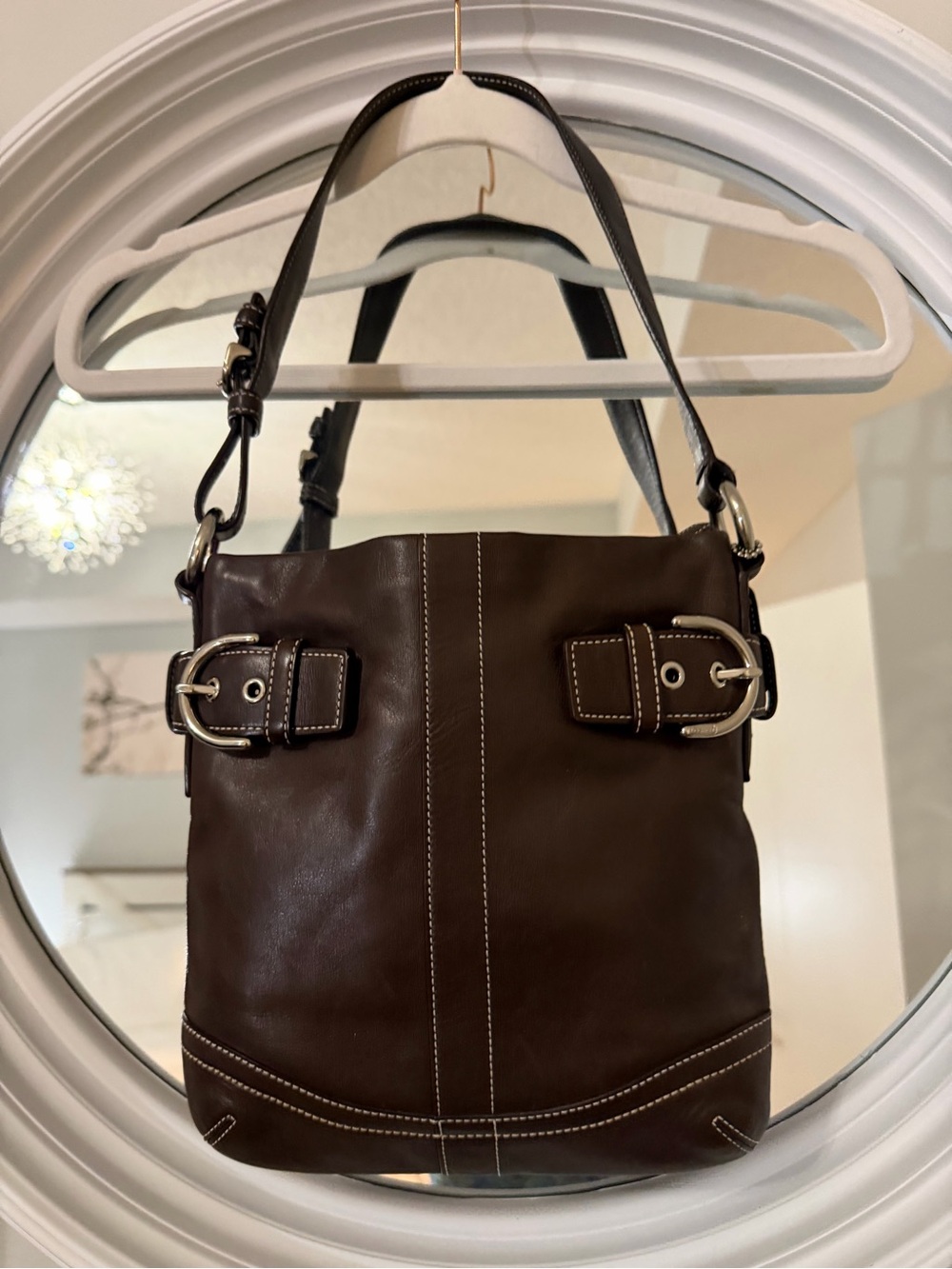 VTG Y2K 2006 Coach Soho Slim Duffle 1453 Chocolate Brown Leather - PRISTINE